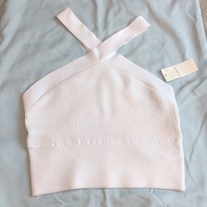 Abercrombie Knit Ribbed Cross Neck Halter Top